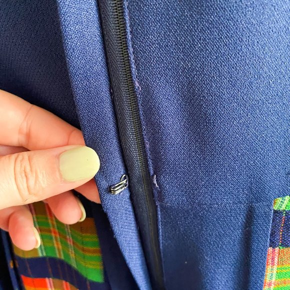 Vintage Festival Blue Plaid Maxi Dress - Picture 3 of 8